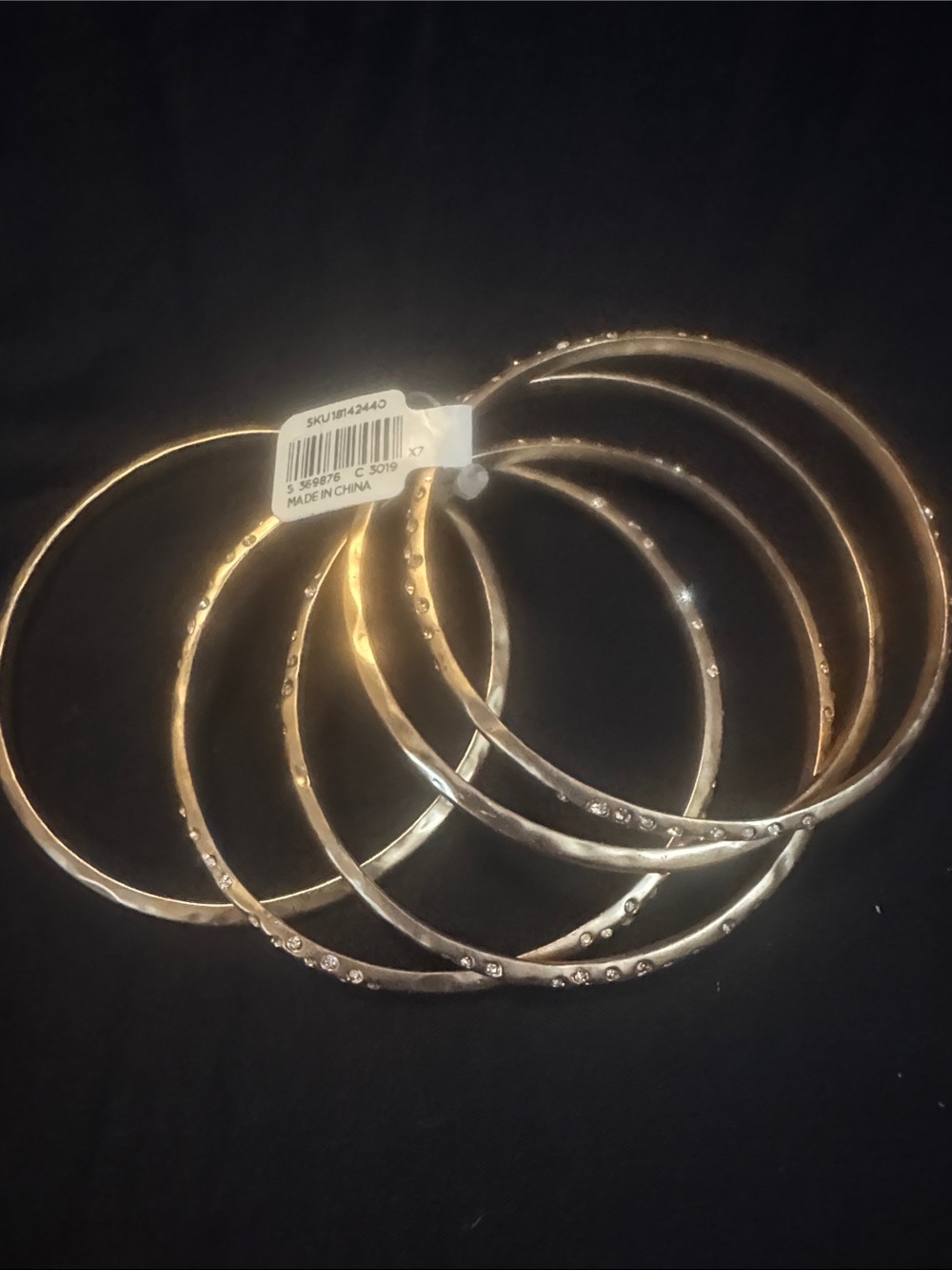 Ann Taylor Loft Gold-Tone Textured Bangle Bracelet Set - Women Jewelry